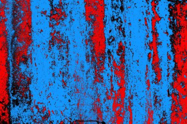 Soyut kırmızı ve mavi renkli pejmürde bir doku. Grunge arkaplanı, metin veya reklam için boşluk resmini kopyala