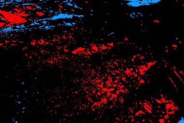 Kırmızı ve mavi renkli, soyut, esmer, pejmürde bir doku. Grunge arkaplanı, metin veya reklam için boşluk resmini kopyala