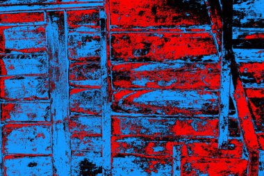 Soyut kırmızı ve mavi renkli pejmürde bir doku. Grunge arkaplanı, metin veya reklam için boşluk resmini kopyala