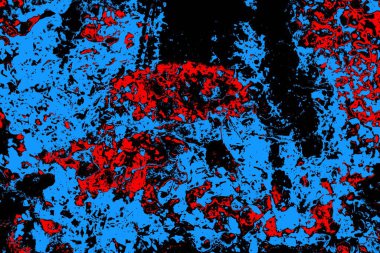 Soyut kırmızı ve mavi renkli pejmürde bir doku. Grunge arkaplanı, metin veya reklam için boşluk resmini kopyala