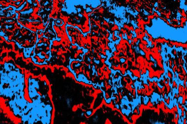 Soyut kırmızı ve mavi renkli pejmürde bir doku. Grunge arkaplanı, metin veya reklam için boşluk resmini kopyala