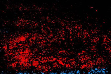 Kırmızı ve mavi renkli, soyut, esmer, pejmürde bir doku. Grunge arkaplanı, metin veya reklam için boşluk resmini kopyala