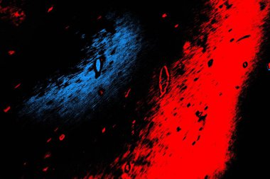 Soyut kırmızı ve mavi renkli pejmürde bir doku. Grunge arkaplanı, metin veya reklam için boşluk resmini kopyala