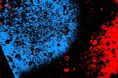 Soyut kırmızı ve mavi renkli pejmürde bir doku. Grunge arkaplanı, metin veya reklam için boşluk resmini kopyala