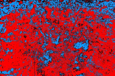 Soyut kırmızı ve mavi renkli pejmürde bir doku. Grunge arkaplanı, metin veya reklam için boşluk resmini kopyala