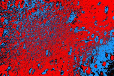 Kırmızı ve mavi renkli, soyut, esmer, pejmürde bir doku. Grunge arkaplanı, metin veya reklam için boşluk resmini kopyala