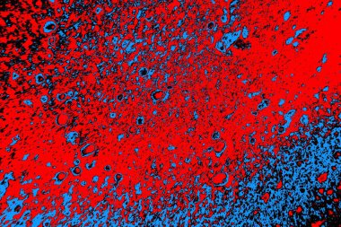 Kırmızı ve mavi renkli, soyut, esmer, pejmürde bir doku. Grunge arkaplanı, metin veya reklam için boşluk resmini kopyala
