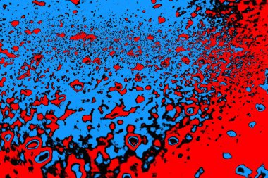 Kırmızı ve mavi renkli, soyut, esmer, pejmürde bir doku. Grunge arkaplanı, metin veya reklam için boşluk resmini kopyala