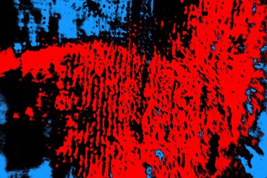 Kırmızı ve mavi renkli, soyut, esmer, pejmürde bir doku. Grunge arkaplanı, metin veya reklam için boşluk resmini kopyala