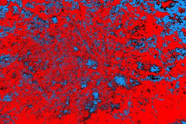 Soyut kırmızı ve mavi renkli pejmürde bir doku. Grunge arkaplanı, metin veya reklam için boşluk resmini kopyala