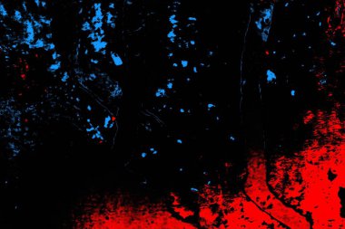 Kırmızı ve mavi renkli, soyut, esmer, pejmürde bir doku. Grunge arkaplanı, metin veya reklam için boşluk resmini kopyala