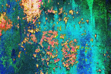 Dökülen boya paslı metal dokusu