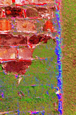 Eski model tuğla duvarın arka planı