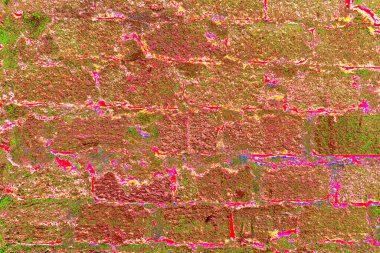 Arka plandaki eski tuğla duvar