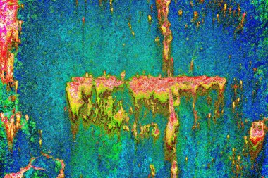 Dökülen boya paslı metal dokusu