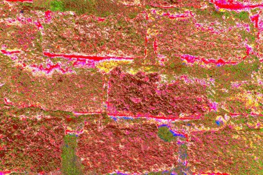 Arka plandaki eski tuğla duvar