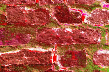 Eski model tuğla duvarın arka planı