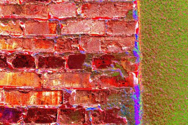 Eski model tuğla duvarın arka planı