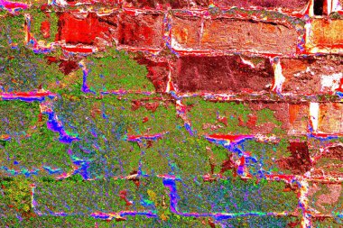 Eski model tuğla duvarın arka planı