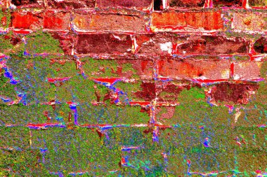 Eski model tuğla duvarın arka planı