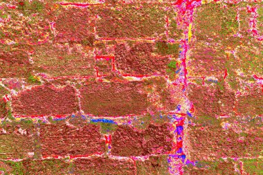 Arka plandaki eski tuğla duvar