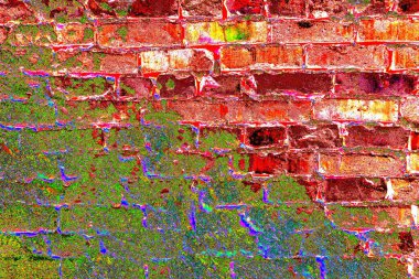 Eski model tuğla duvarın arka planı