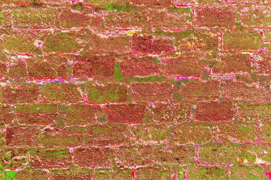 Arka plandaki eski tuğla duvar