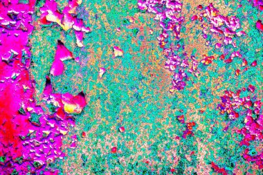 Dökülen boya paslı metal dokusu