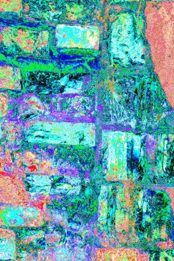 Arka plandaki eski tuğla duvar