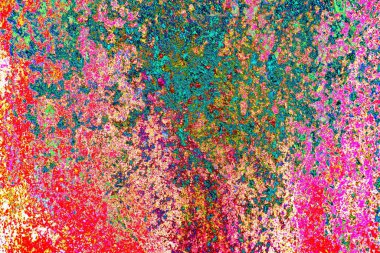 Soyut neon renkler çizik ve çatlaklarla dokulu duvar. 