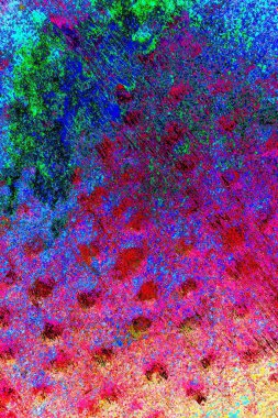 Soyut neon renkler çizik ve çatlaklarla dokulu duvar. 