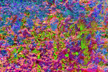 Soyut neon renkler çizik ve çatlaklarla dokulu duvar. 