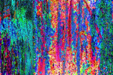 Soyut neon renkler çizik ve çatlaklarla dokulu duvar. 