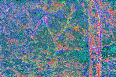 Soyut neon renkler çizik ve çatlaklarla dokulu duvar. 