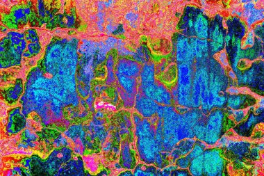 Gürültü efekti ve neon rengi olan beton duvar