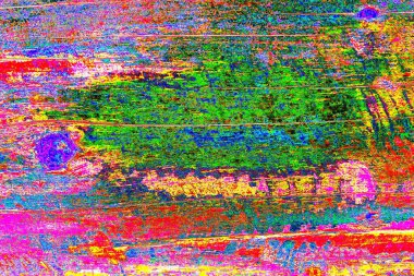 Soyut neon renkler çizik ve çatlaklarla dokulu duvar. 