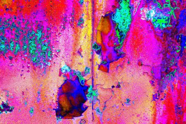 Dökülen boya paslı metal dokusu