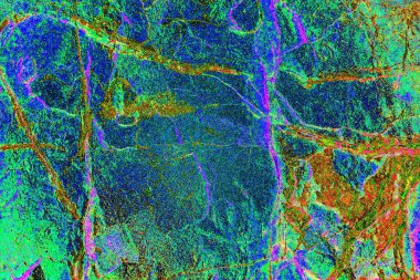 Soyut neon renkler çizik ve çatlaklarla dokulu duvar. 