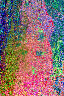 Soyut neon renkler çizik ve çatlaklarla dokulu duvar. 