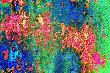 Dökülen boya paslı metal dokusu