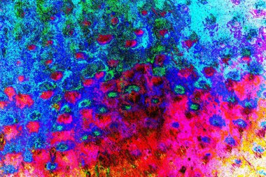 Soyut neon renkler çizik ve çatlaklarla dokulu duvar. 