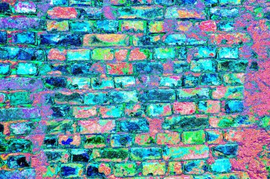 Eski model tuğla duvarın arka planı