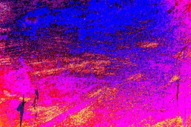 Çizik ve çatlaklarla soyut renkli duvar kâğıdı 