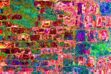 Arka plandaki eski tuğla duvar