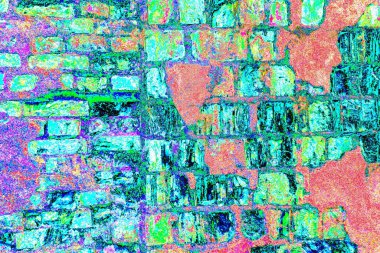 Arka plandaki eski tuğla duvar