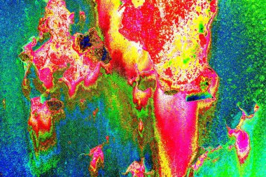 Dökülen boya paslı metal dokusu