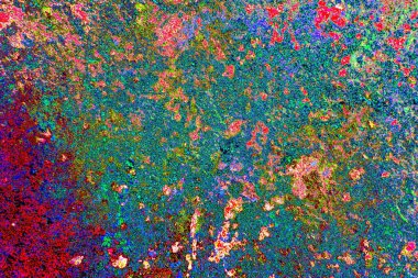 Soyut neon renkler çizik ve çatlaklarla dokulu duvar. 