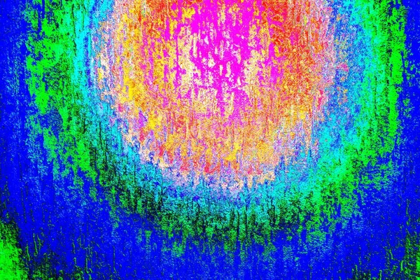 Soyut Neon Renkler Çizik Çatlaklarla Dokulu Duvar — Stok fotoğraf