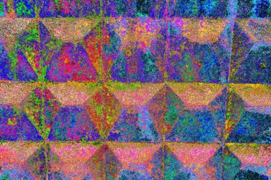 Gürültü efekti ve neon rengi olan beton duvar