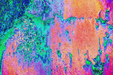 Dökülen boya paslı metal dokusu